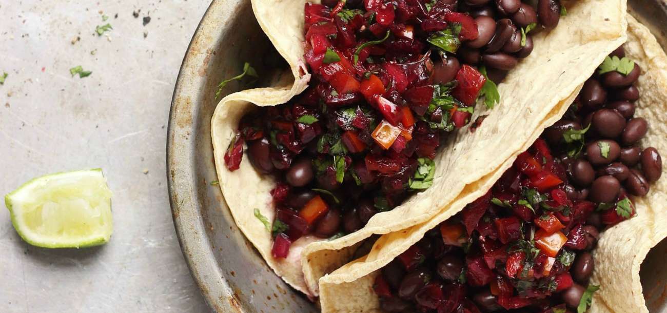 Black Bean Street Tacos with Sweet & Spicy Cherry Salsa Superfresh