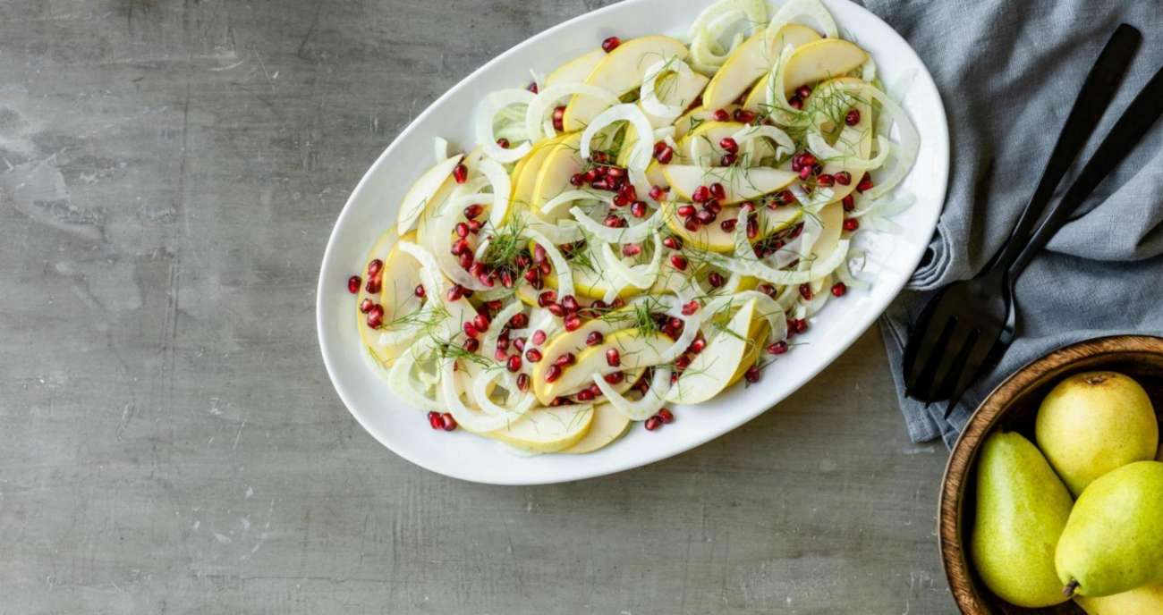 Organic Pear Fennel Salad with Pomegranate Seeds Superfresh Growers