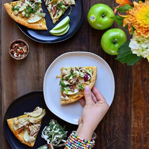 Seared Pork Chops with Granny Smith Apples and Caramelized Onions