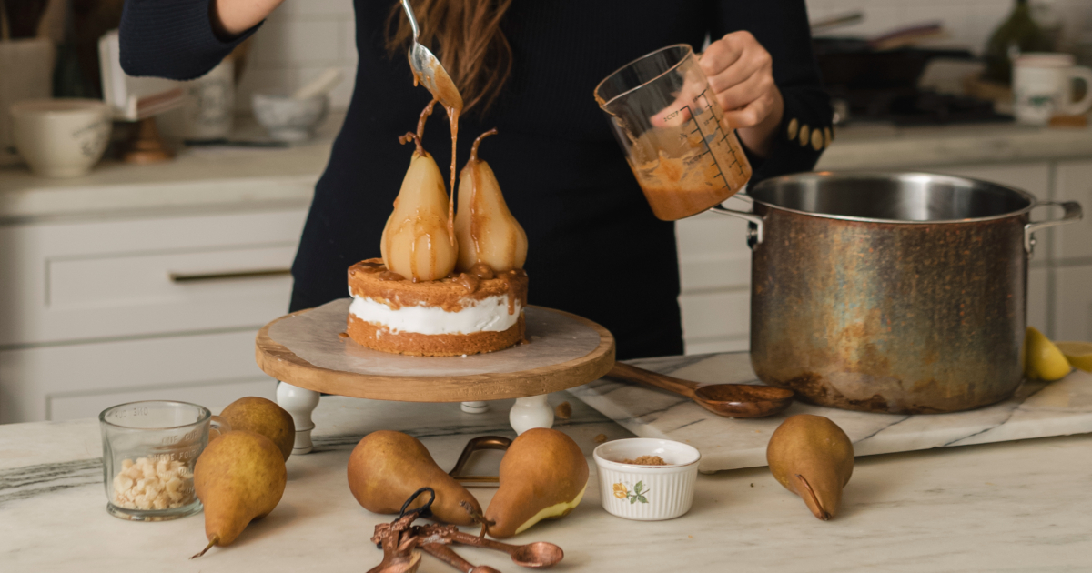 Poached Pear Caramel Cake - Superfresh Growers