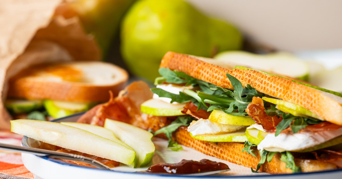 Pear, Brie & Prosciutto Grilled Cheese with Fig Jam - Superfresh Growers