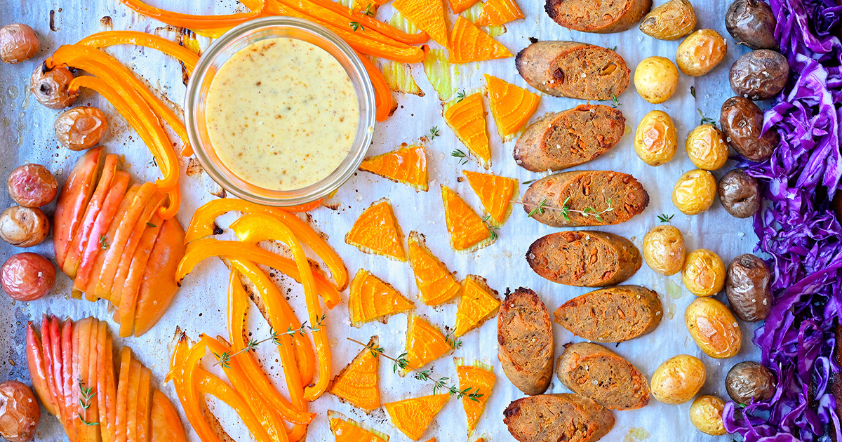 Rainbow Sheet Pan Meal with Autumn Glory Apples - Superfresh Growers