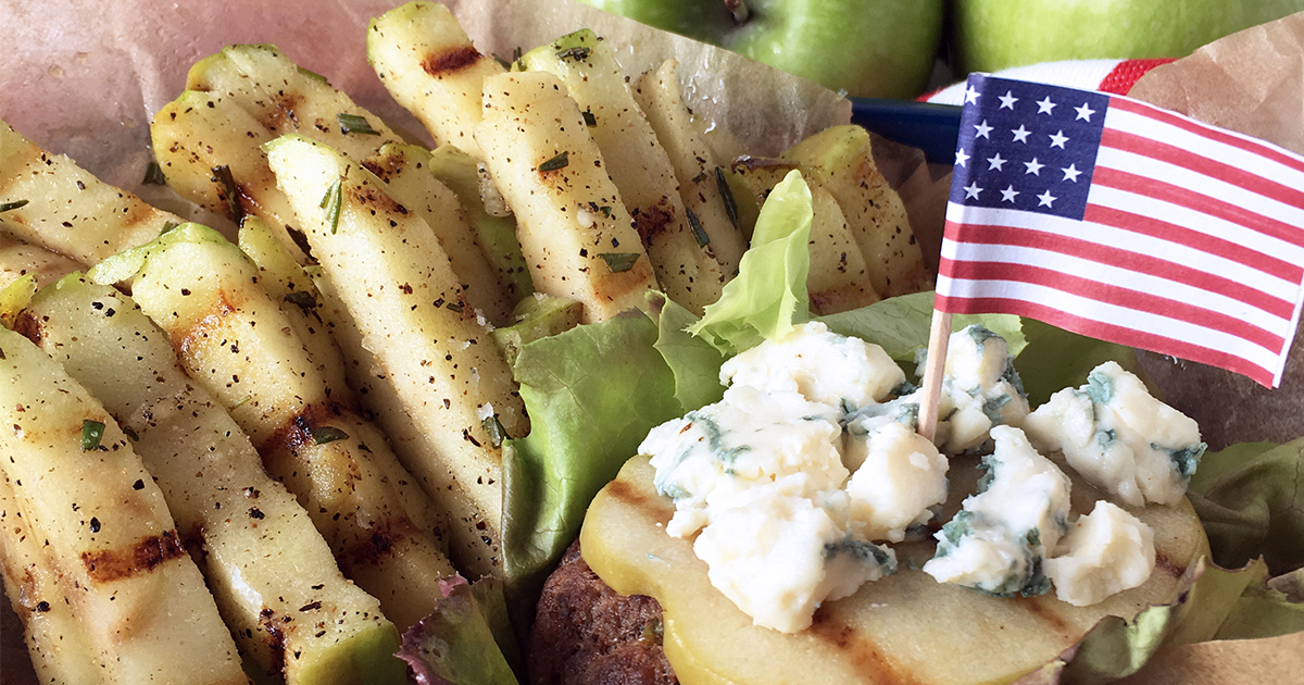 Spicy Bison Burger with Grilled Apples - Superfresh Growers