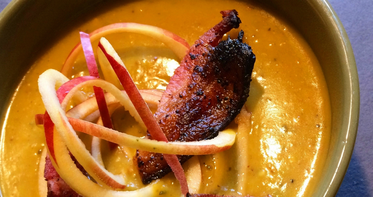 Squash Soup with  Autumn Glory Apple Noodles &amp; Bacon
				-
						Superfresh Growers