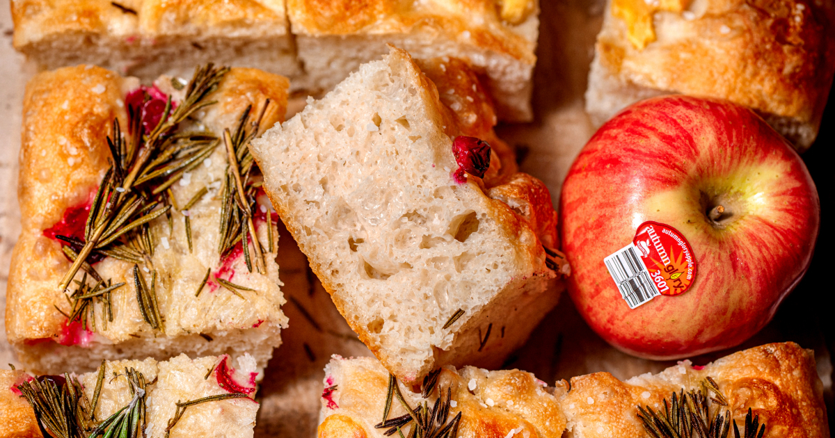 Autumn Glory Apple Rosemary Focaccia - Superfresh Growers